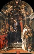 Fra Filippo Lippi The Madonna and the Nno enthroned with the holy juan the Baptist, Victor Bernardo and Zenobio oil painting